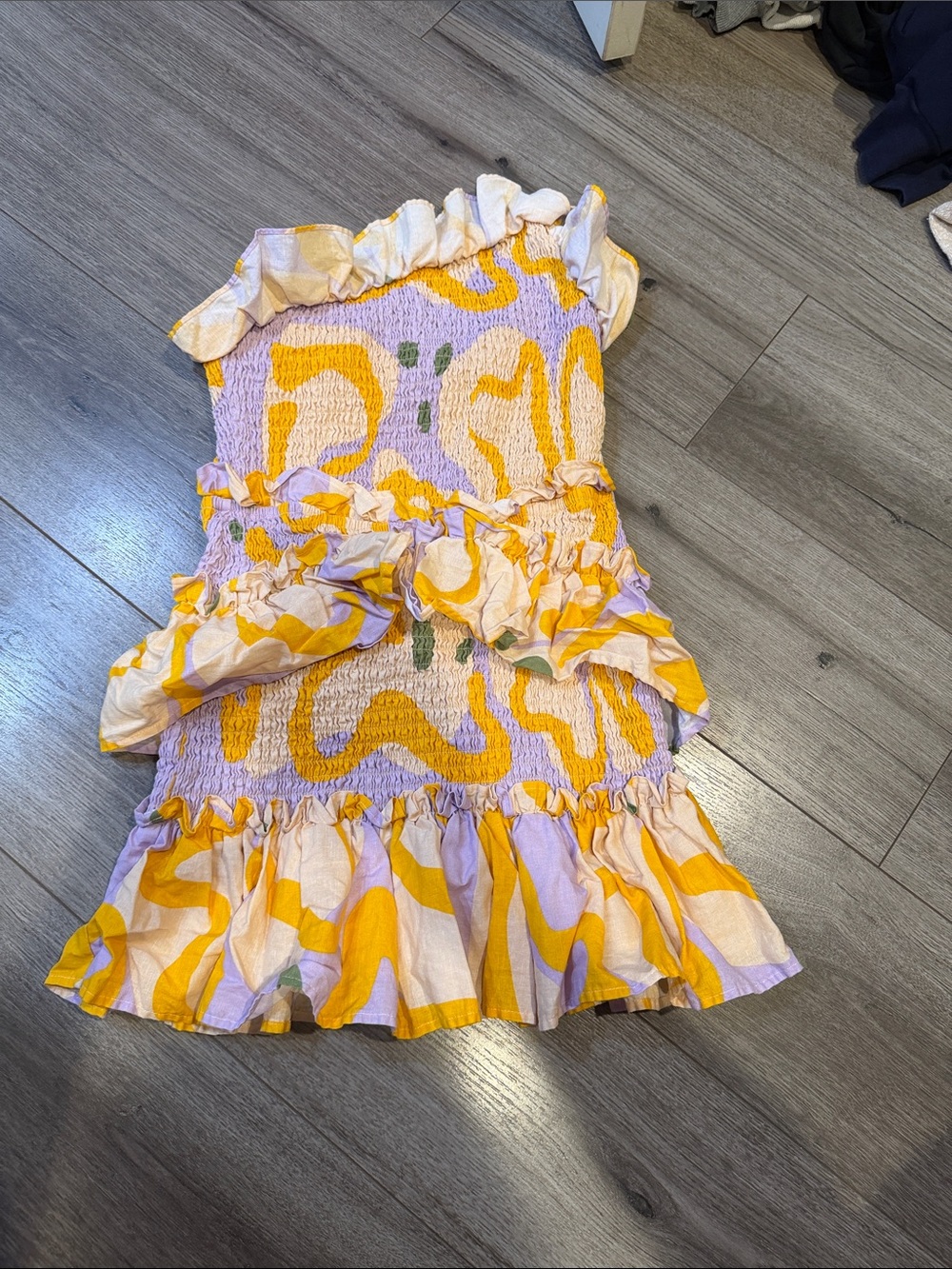 SABO Yellow & Lavender Ruffle Sundress - Xl